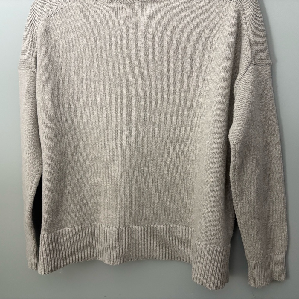 Madewell Gray "Brownstone" Side-Button Crewneck Sweater Size M - Picture 9 of 14